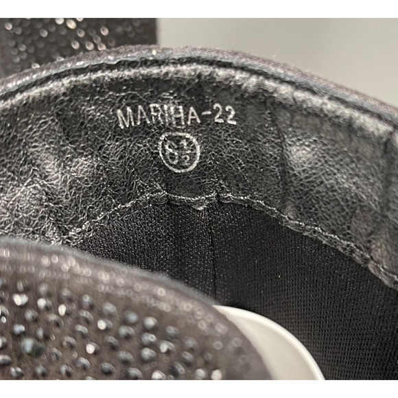 Top Moda Women's Mariha Knee High Boots Size 6.5 Black Rhinestone Zip Bling - Picture 11 of 16